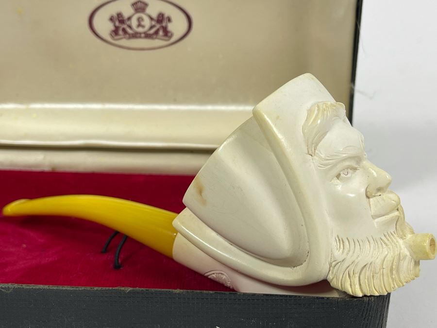 Vintage Meerschaum Carved Figural Man Pipe 6L Estimate $110 [Photo 4]