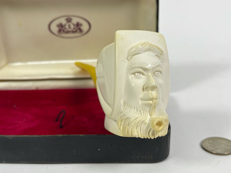 Vintage Meerschaum Carved Figural Man Pipe 6L Estimate $110 [Photo 2]