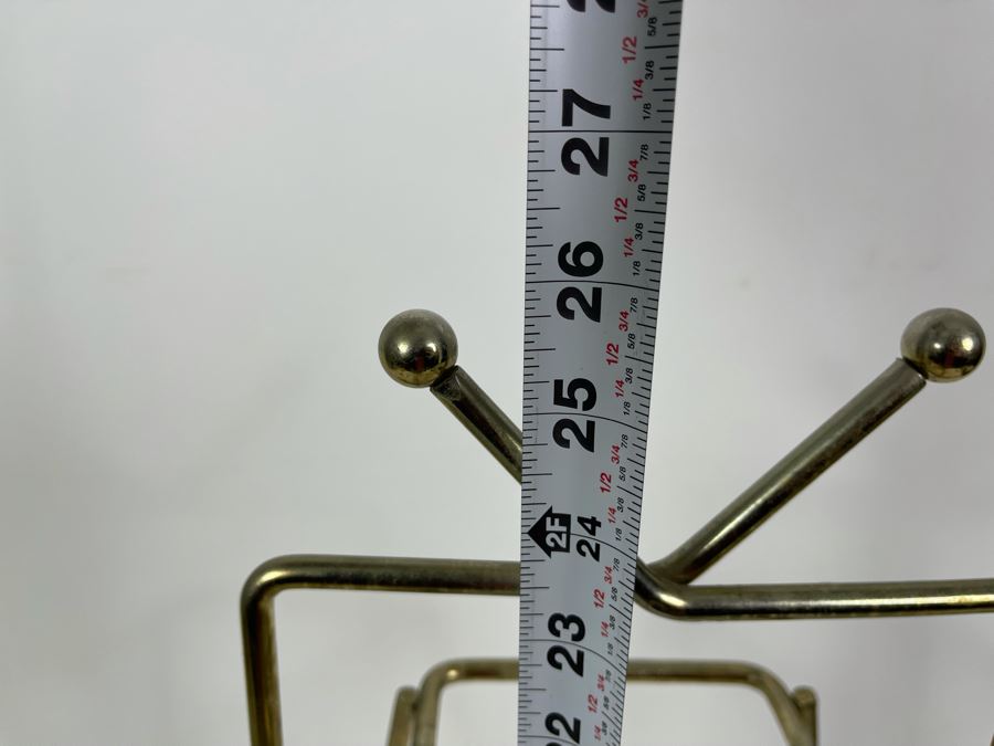 Mid-Century Atomic Brass Stand Rack 14W X 13D X 26H [Photo 7]