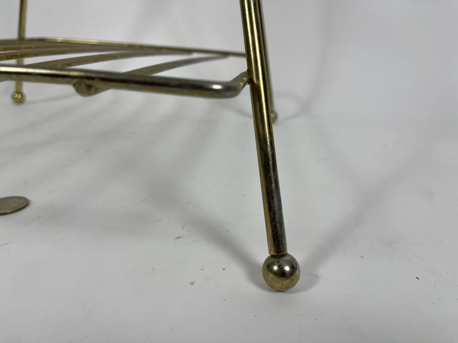 Mid-Century Atomic Brass Stand Rack 14W X 13D X 26H [Photo 4]
