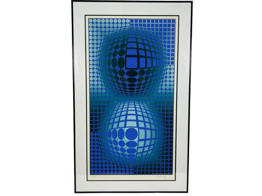 Victor Vasarely Hand Signed Limited Edition Lithograph Titled Battor   49115 5msd 