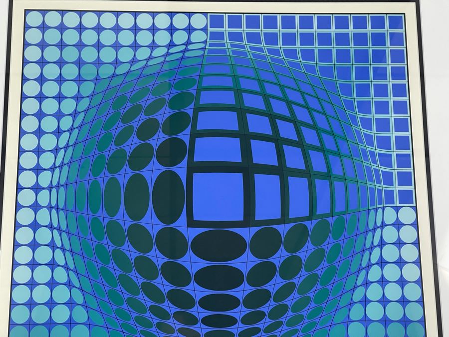 Victor Vasarely Hand Signed Limited Edition Lithograph Titled Battor   49115 Mvpk 