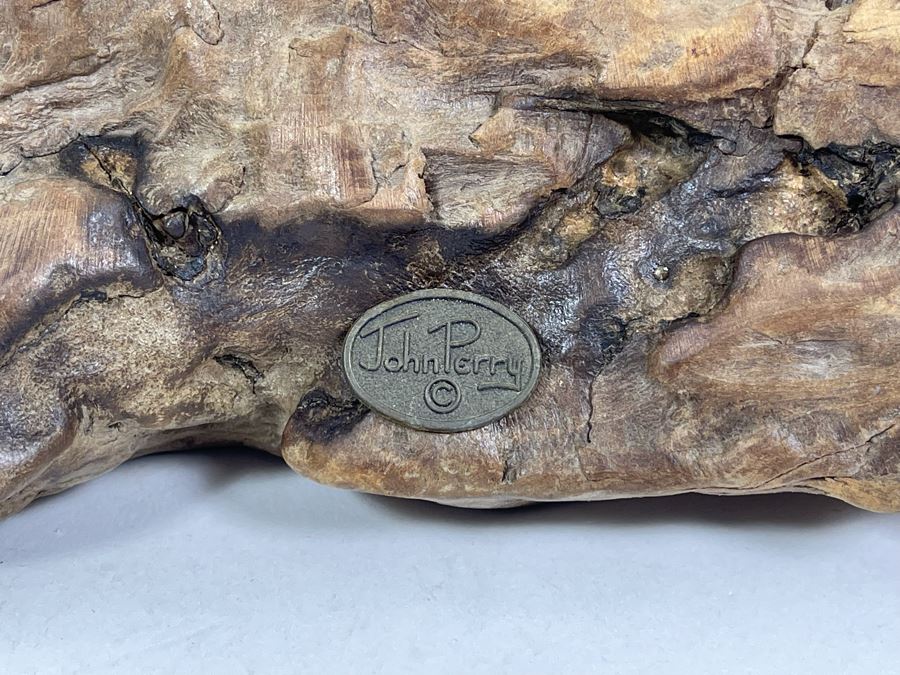 John Perry Dolphin Sculpture On Burlwood Base 12W X 5D X 6H [Photo 5]