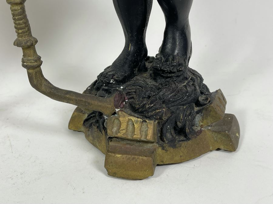 Pair Of Antique Venetian Italian Bronze Sculptures Candle Holders 16H [Photo 8]