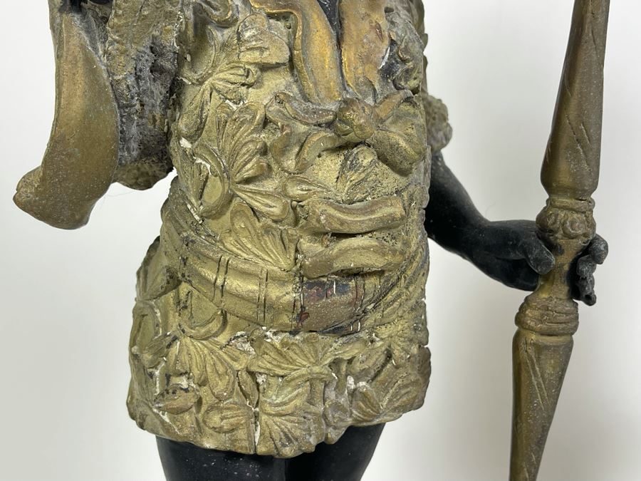 Pair Of Antique Venetian Italian Bronze Sculptures Candle Holders 16H [Photo 12]