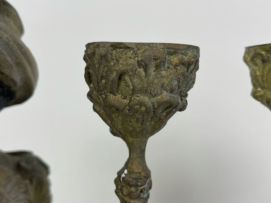 Pair Of Antique Venetian Italian Bronze Sculptures Candle Holders 16H [Photo 11]