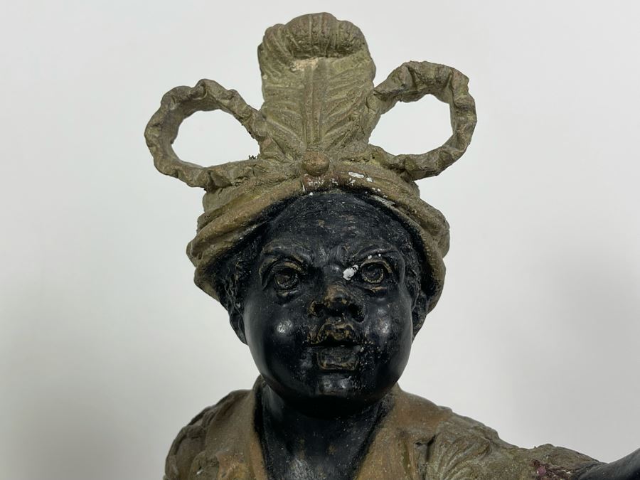 Pair Of Antique Venetian Italian Bronze Sculptures Candle Holders 16H [Photo 6]