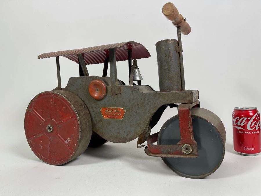 Vintage Keystone Ride ‘Em Steam Roller Child’s Toy Mfg By Keystone Mfg Co Boston, MA 19.5W X 8.5D X 14H [Photo 13]