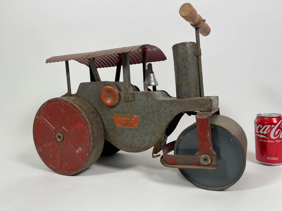 Vintage Keystone Ride ‘Em Steam Roller Child’s Toy Mfg By Keystone Mfg Co Boston, MA 19.5W X 8.5D X 14H [Photo 12]