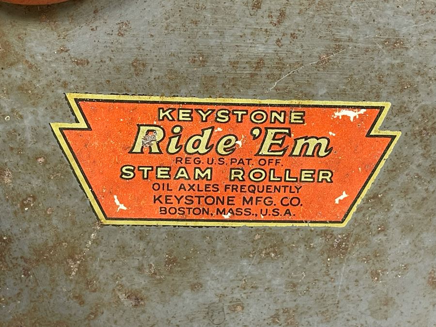Vintage Keystone Ride ‘Em Steam Roller Child’s Toy Mfg By Keystone Mfg Co Boston, MA 19.5W X 8.5D X 14H [Photo 6]