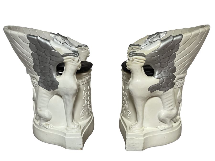 Pair Of Unusual Conversation Piece Fiberglass Armchairs Signed Continental Studios 1984 25W X 24D X 31H [Photo 2]