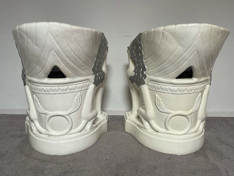 Pair Of Unusual Conversation Piece Fiberglass Armchairs Signed Continental Studios 1984 25W X 24D X 31H [Photo 17]