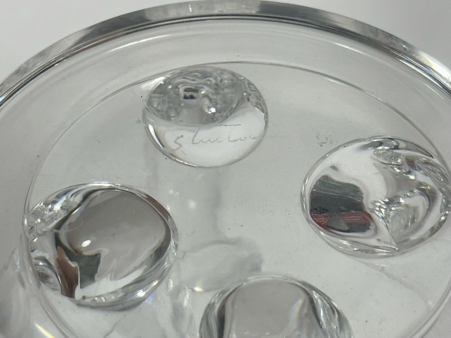 Signed Steuben Glass Footed Centerpiece Bowl 9.75R X 4.75H [Photo 10]