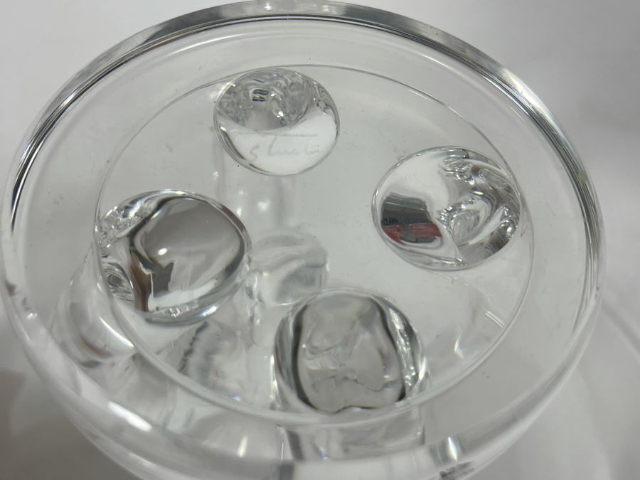 Signed Steuben Glass Footed Centerpiece Bowl 9.75R X 4.75H [Photo 9]