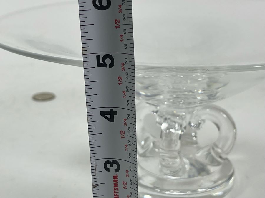 Signed Steuben Glass Footed Centerpiece Bowl 9.75R X 4.75H [Photo 12]