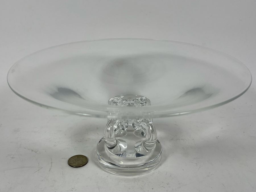 Signed Steuben Glass Footed Centerpiece Bowl 9.75R X 4.75H [Photo 6]