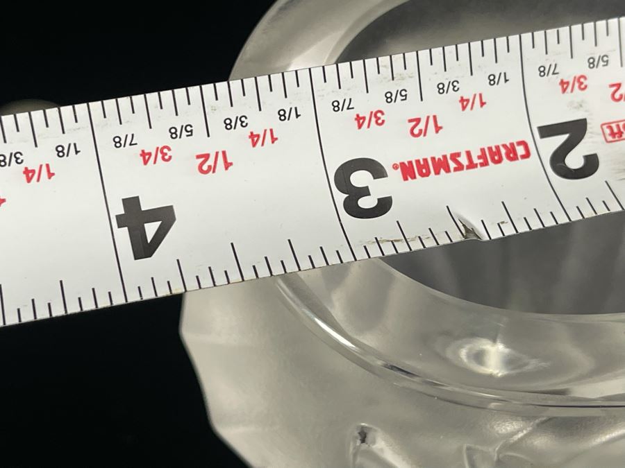 Lalique France Crystal Footed Relief Birds Rosine Vase 3.75W X 5H Replacements Value $399 [Photo 10]