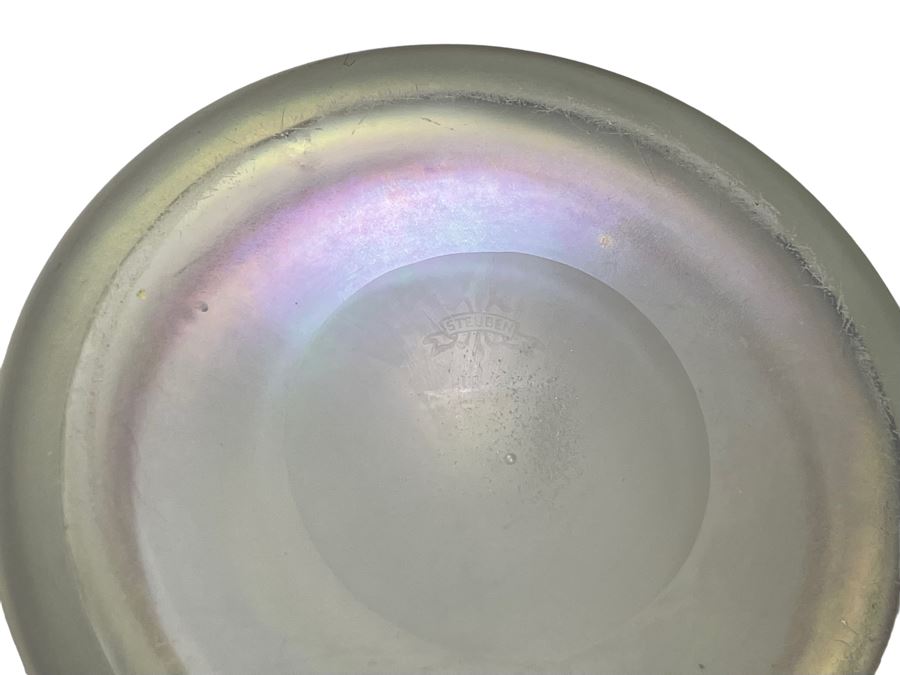 Signed Steuben Iridescent Art Glass Vase 6W X 7H [Photo 2]