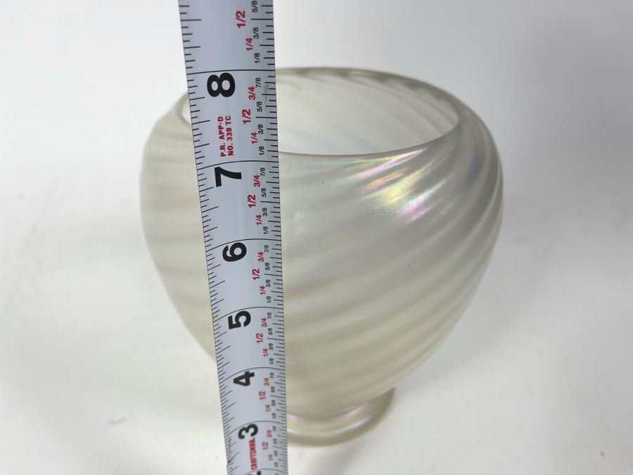 Signed Steuben Iridescent Art Glass Vase 6W X 7H [Photo 10]