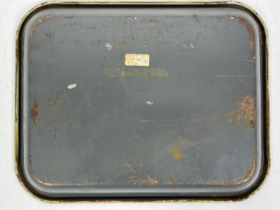 Vintage 1940 Coca-Cola Metal Litho Serving Tray Featuring A Girl Fishing On A Pier Drinking Coke From The American Art Works Inc 13W X 10.5H [Photo 9]