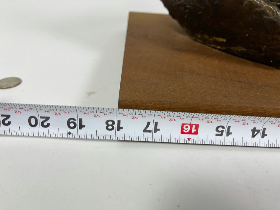 Large Abstract Mid-Century Bronze Sailboat Sculpture On Wooden Base Signed M/66 18W X 12D X 24.5H [Photo 14]