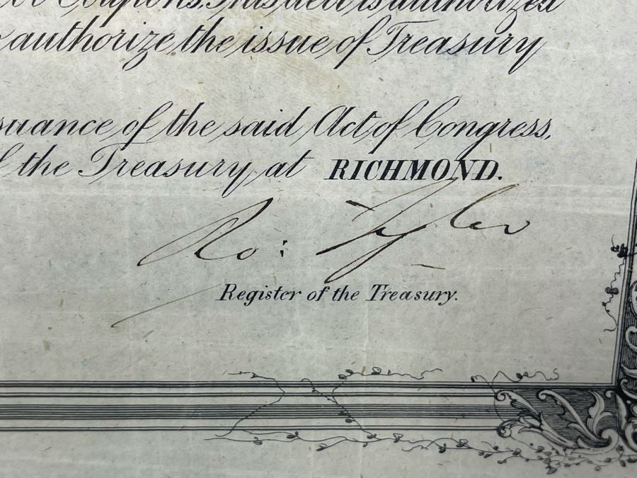 Antique 1863 $1,000 Confederate States Of America Loan Paper No. 600 8% Interest Rate Payable On January 1, 1875 Authorized By The Act Of Congress C.S.A. Of August 19, 1861 [Photo 13]
