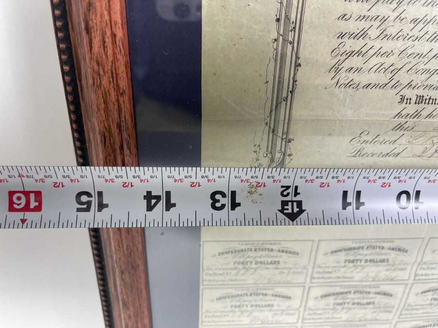 Antique 1863 $1,000 Confederate States Of America Loan Paper No. 600 8% Interest Rate Payable On January 1, 1875 Authorized By The Act Of Congress C.S.A. Of August 19, 1861 [Photo 14]