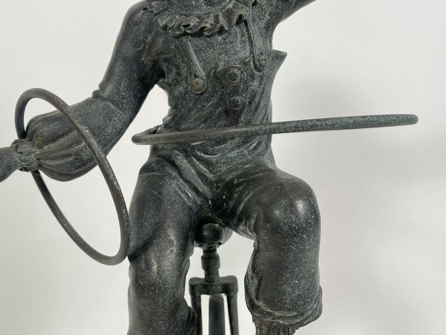 Bronze Sculpture Of Clown Riding A Unicycle 12W X 18H [Photo 7]
