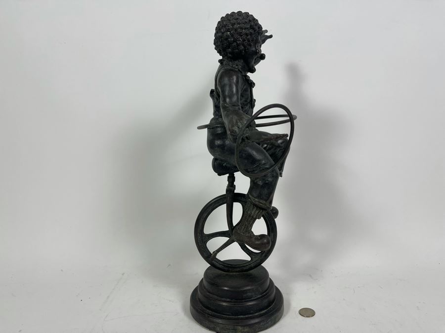 Bronze Sculpture Of Clown Riding A Unicycle 12W X 18H [Photo 9]