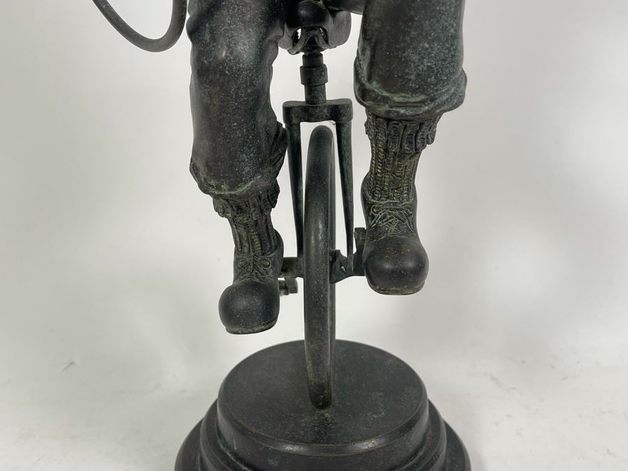 Bronze Sculpture Of Clown Riding A Unicycle 12W X 18H