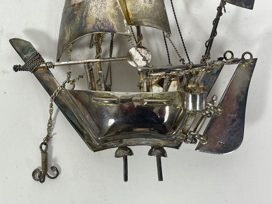 Sterling Silver Sailing Ship Sculpture 62g [Photo 7]