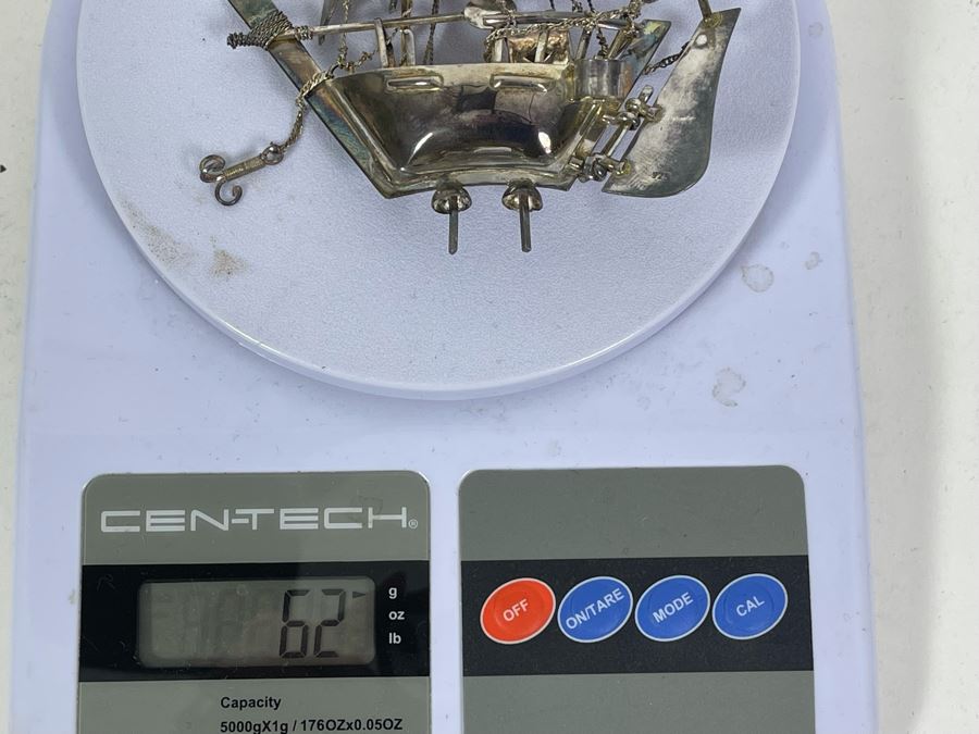 Sterling Silver Sailing Ship Sculpture 62g [Photo 10]