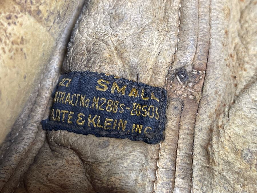 Vintage Leather WWII Air Force Pilots Leather Hat Cap Mfg By Slote & Klein Size Small [Photo 13]