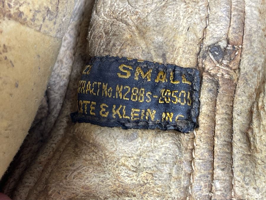 Vintage Leather WWII Air Force Pilots Leather Hat Cap Mfg By Slote & Klein Size Small [Photo 12]