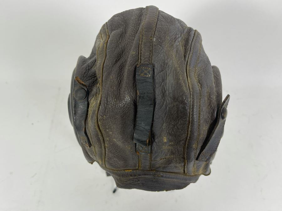 Vintage Leather WWII Air Force Pilots Leather Hat Cap Mfg By Slote & Klein Size Small [Photo 8]