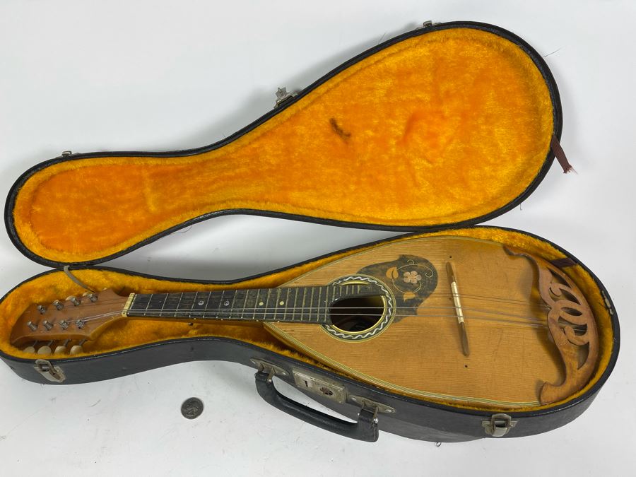 Vintage La Valenciana Bowl Back Mandolin With Case [Photo 4]
