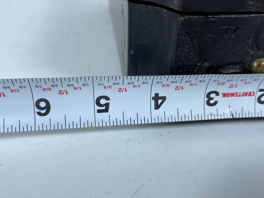 Vintage Carved Wooden Hinged Box 8W X 4.5D X 3H [Photo 13]