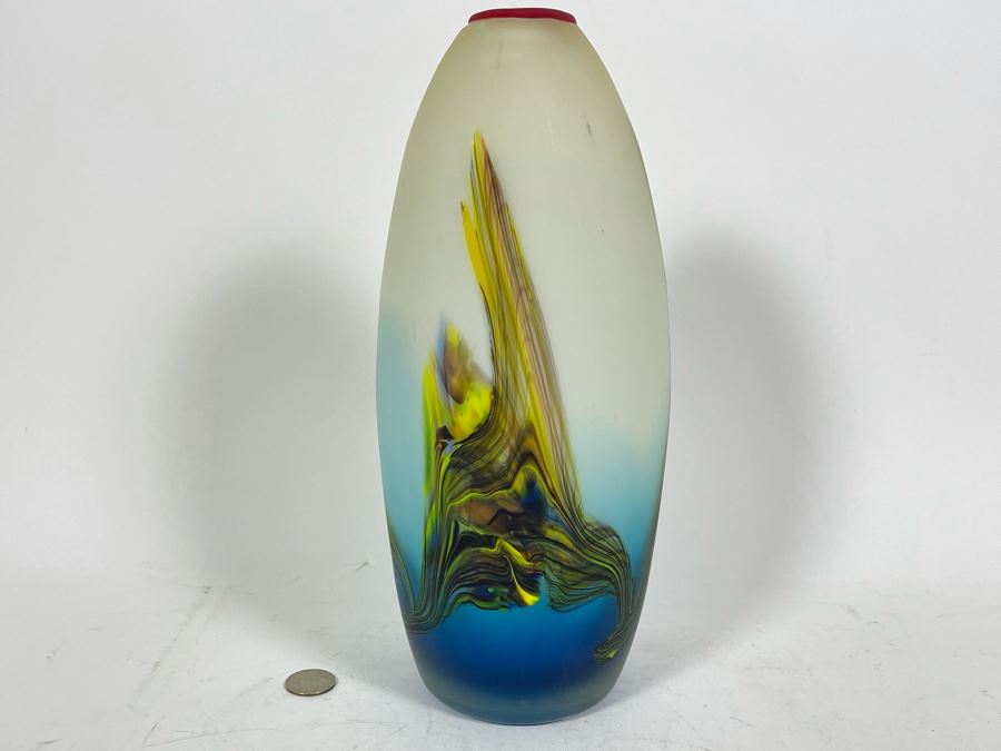Decorative Art Glass Vase 12H [Photo 7]