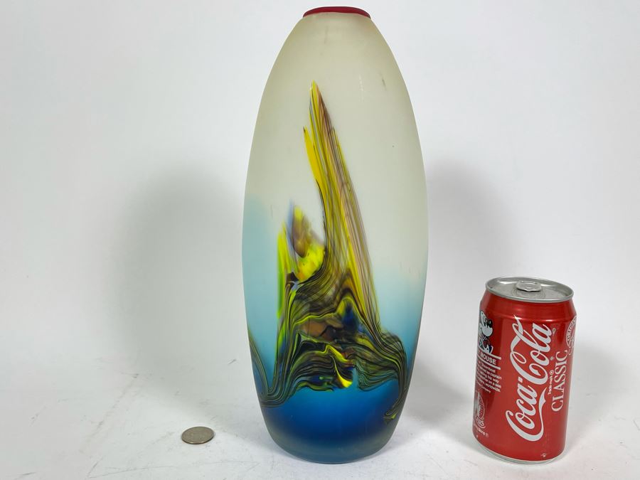 Decorative Art Glass Vase 12H [Photo 2]
