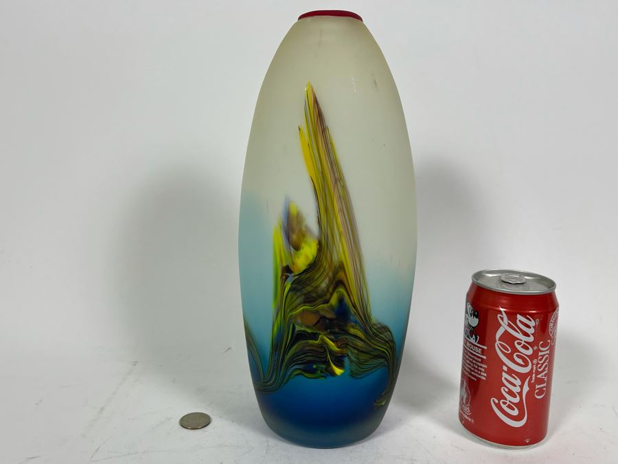 Decorative Art Glass Vase 12H [Photo 3]