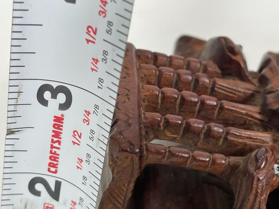 Vintage Chinese Hand Carved Rosewood Mask 5W X 6H X 3D [Photo 9]