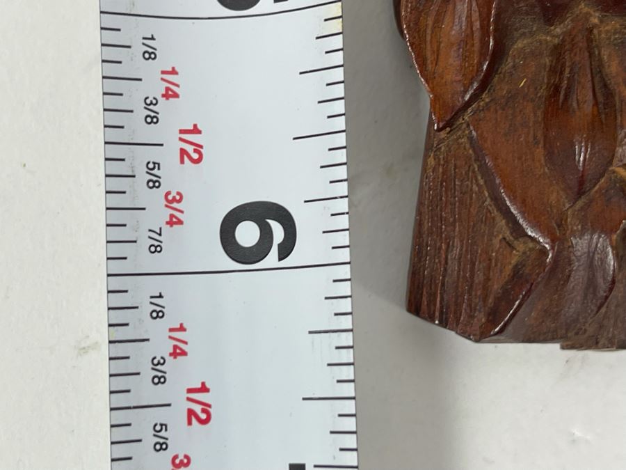 Vintage Chinese Hand Carved Rosewood Mask 5W X 6H X 3D [Photo 8]