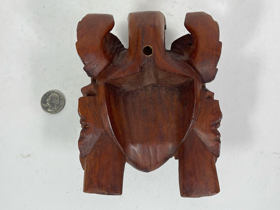Vintage Chinese Hand Carved Rosewood Mask 5W X 6H X 3D [Photo 6]