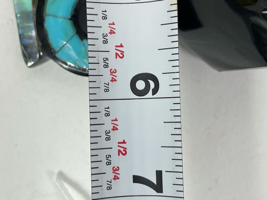 Obsidian Aztec Sun God (Teotihuacan) With Semi-Precious Stones Mask 6W X 6H X 2D [Photo 12]