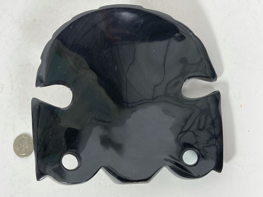 Obsidian Aztec Sun God (Teotihuacan) With Semi-Precious Stones Mask 6W X 6H X 2D [Photo 9]