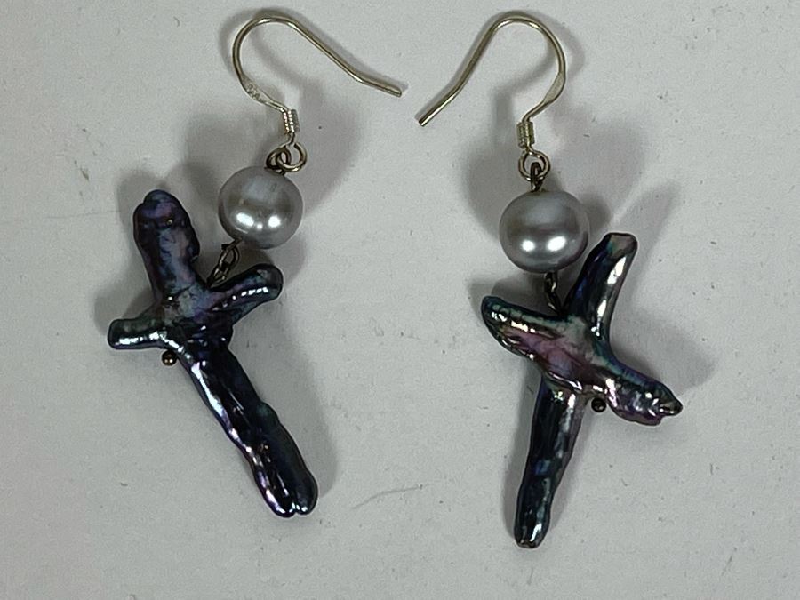 One Of Kind Designer Cultured Pearl 19' Necklace And Earring Set [Photo 13]