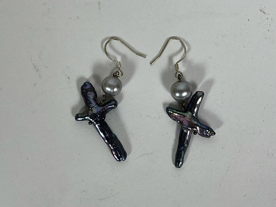 One Of Kind Designer Cultured Pearl 19' Necklace And Earring Set [Photo 11]