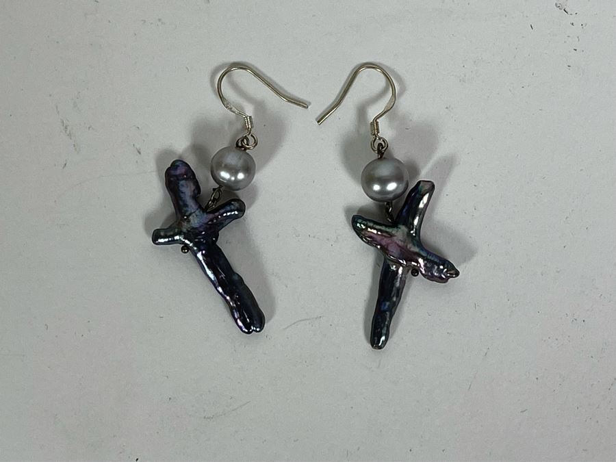 One Of Kind Designer Cultured Pearl 19' Necklace And Earring Set [Photo 10]