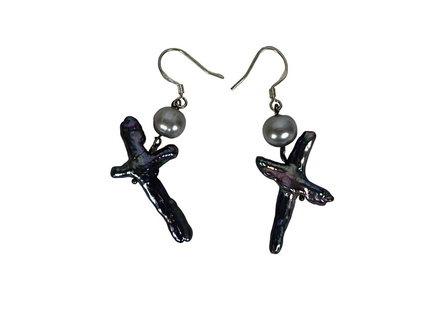 One Of Kind Designer Cultured Pearl 19' Necklace And Earring Set [Photo 3]