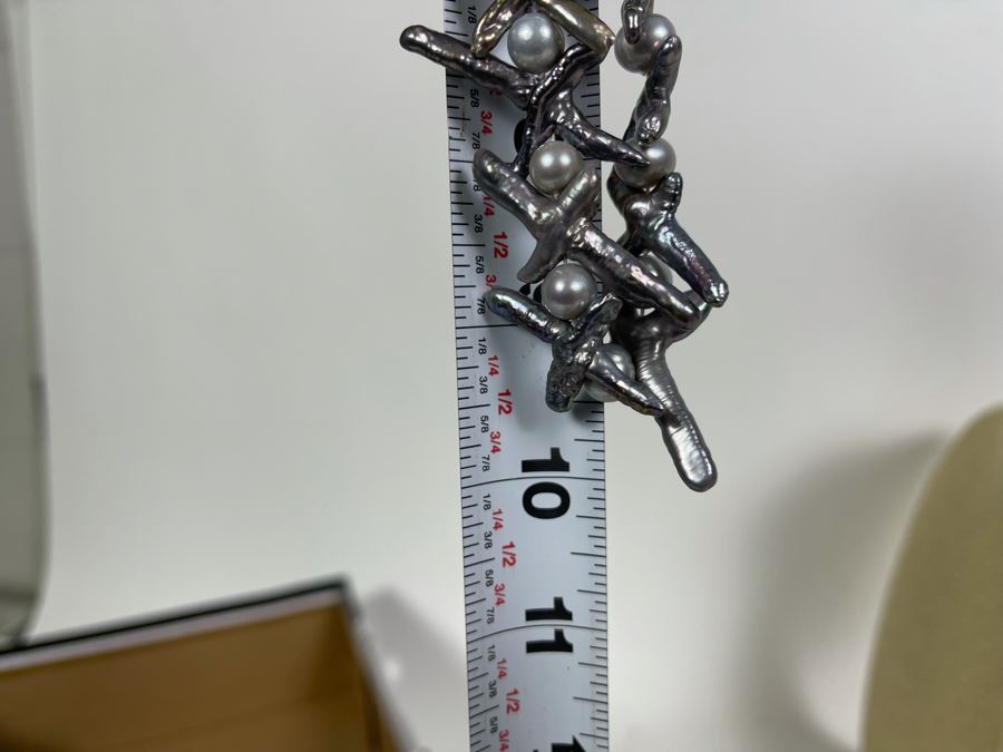 One Of Kind Designer Cultured Pearl 19' Necklace And Earring Set [Photo 14]